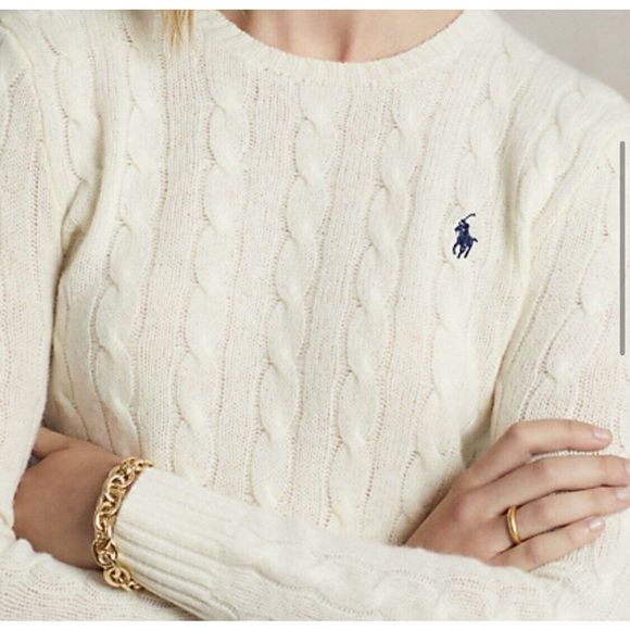 Ralph Lauren Cream Cable Knit Sweater - Picture 3 of 12